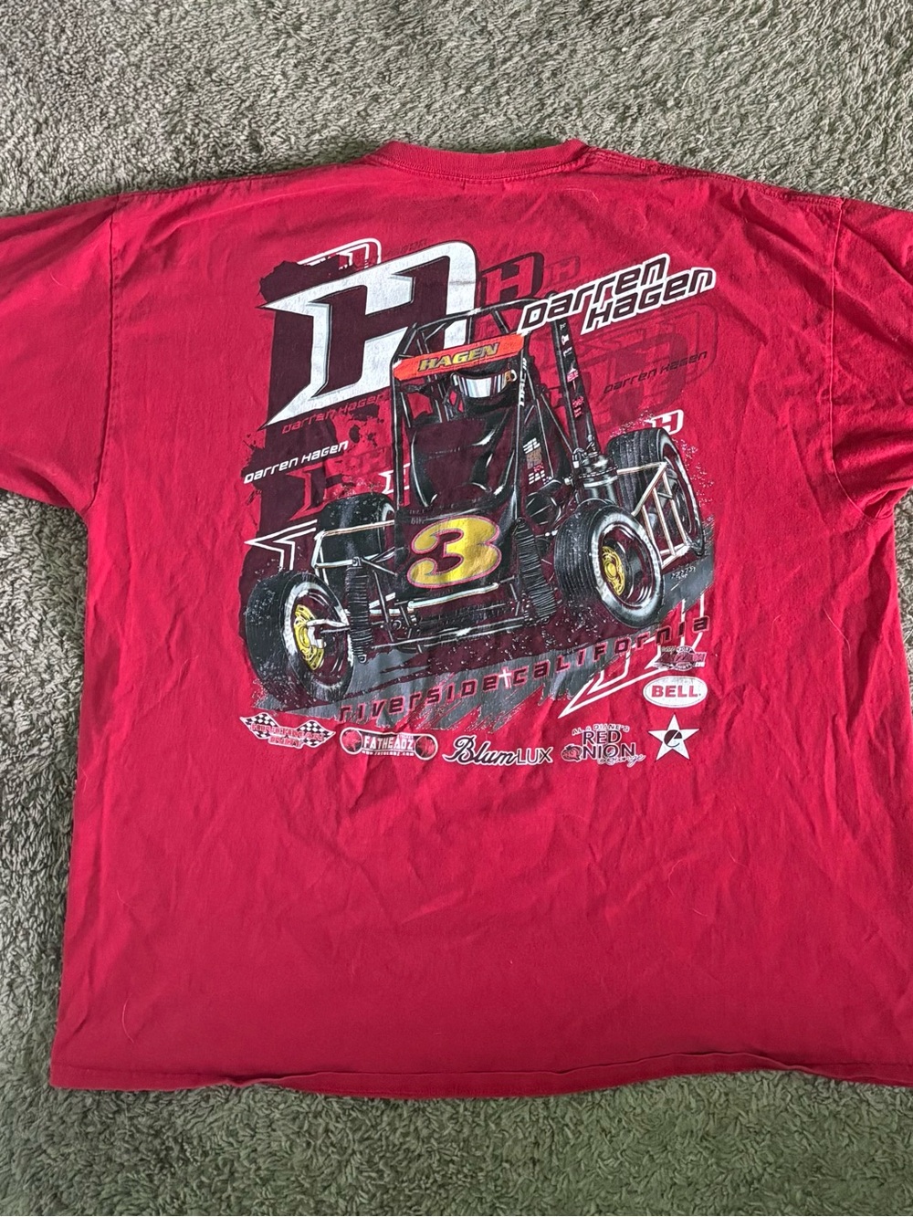 Gildan Red Racing Graphic Tee with Sprint Car Art